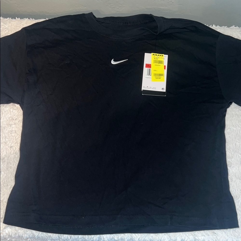 Nike Crop Short Sleeve Black Tee NWT
